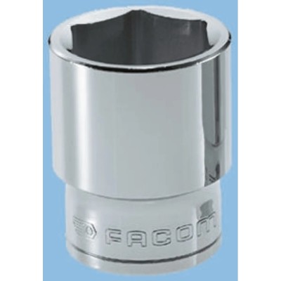 Facom 1/2 in Drive 14 mm Standard Square Socket, Chrome Vanadium Steel, 36mm Overall Length S.14H