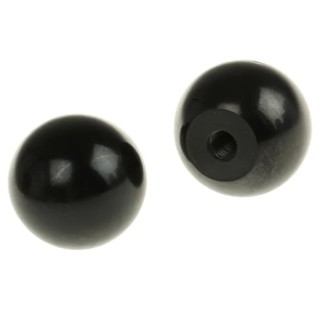 RS PRO Black Duroplast Phenolic Ball Clamping Knob, Threaded Hole, 36mm Thread Length, 38mm Diameter 686-042