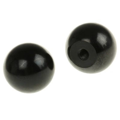 RS PRO Black Duroplast Phenolic Ball Clamping Knob, Threaded Hole, 36mm Thread Length, 38mm Diameter 686-042