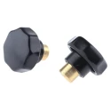 RS PRO Black Multiple Lobes Clamping Knob M5 Threaded Hole 32 mm Diameter 7.5mm Thread Length 686-159