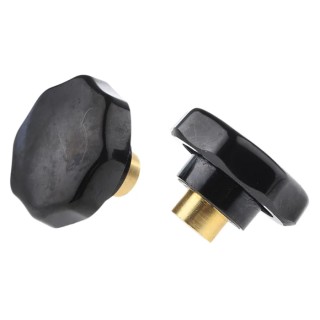 RS PRO Black Multiple Lobes Clamping Knob M10 Threaded Hole 44 mm Diameter 15 mm Thread Length 686-187