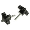 RS PRO Black 4-Arm Clamping Knob M6 Threaded Stud, 38 mm Diameter, 25 mm Thread Length 686-610
