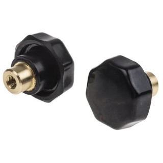 RS PRO Black Multiple Lobes Clamping Knob M6 Threaded Hole 32 mm Diameter 9 mm Thread Length 686-165