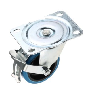 RS PRO Braked Swivel Castor, Rubber Wheel 75 mm Diameter, 90 kg Load Capacity, Nylon Hub, Medium Duty 687-326