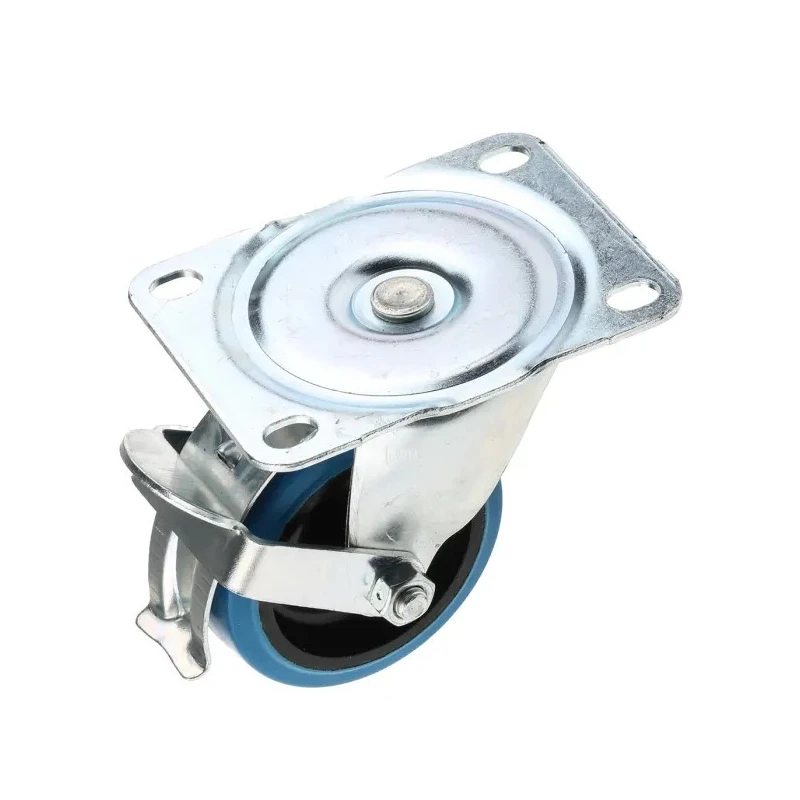 RS PRO Braked Swivel Castor, Rubber Wheel 75 mm Diameter, 90 kg Load Capacity, Nylon Hub, Medium Duty 687-326