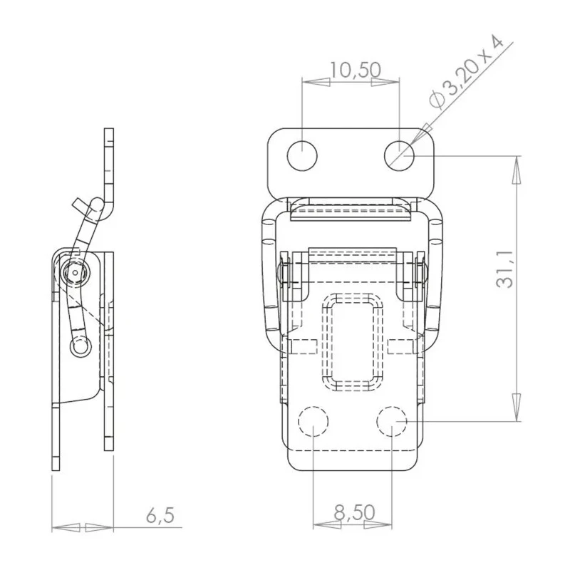 Savigny Stainless Steel Toggle Latch 30 mm Length 19.5 mm Width 6.5 mm Depth 40018 IB