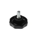 RS PRO Black Multiple Lobes Clamping Knob M10 Threaded Stud 57 mm Knob Diameter 20 mm Thread Length 686-137