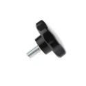 RS PRO Black Multiple Lobes Clamping Knob M10 Threaded Stud 57 mm Knob Diameter 20 mm Thread Length 686-137