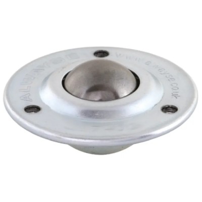 ALWAYSE Ball Transfer Unit 40 mm Diameter Steel with 3-Hole Flange Mount 89 mm Flange Diameter 201113