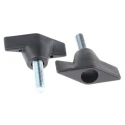 RS PRO Black Thermoplastic Wing Clamping Knob, Threaded Stud, 50 mm Diameter, 25 mm Thread Length 686-070