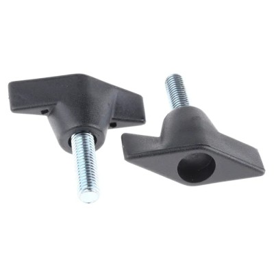 RS PRO Black Thermoplastic Wing Clamping Knob, Threaded Stud, 50 mm Diameter, 25 mm Thread Length 686-070