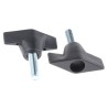 RS PRO Black Thermoplastic Wing Clamping Knob, Threaded Stud, 50 mm Diameter, 25 mm Thread Length 686-070