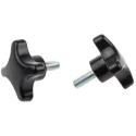 RS PRO Black 4-Arm Clamping Knob, M8 Threaded Stud, 50 mm Diameter, Alloy Insert 686-632