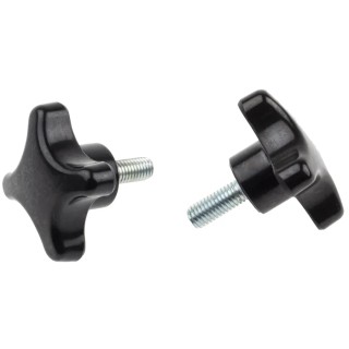 RS PRO Black 4-Arm Clamping Knob, M8 Threaded Stud, 50 mm Diameter, Alloy Insert 686-632