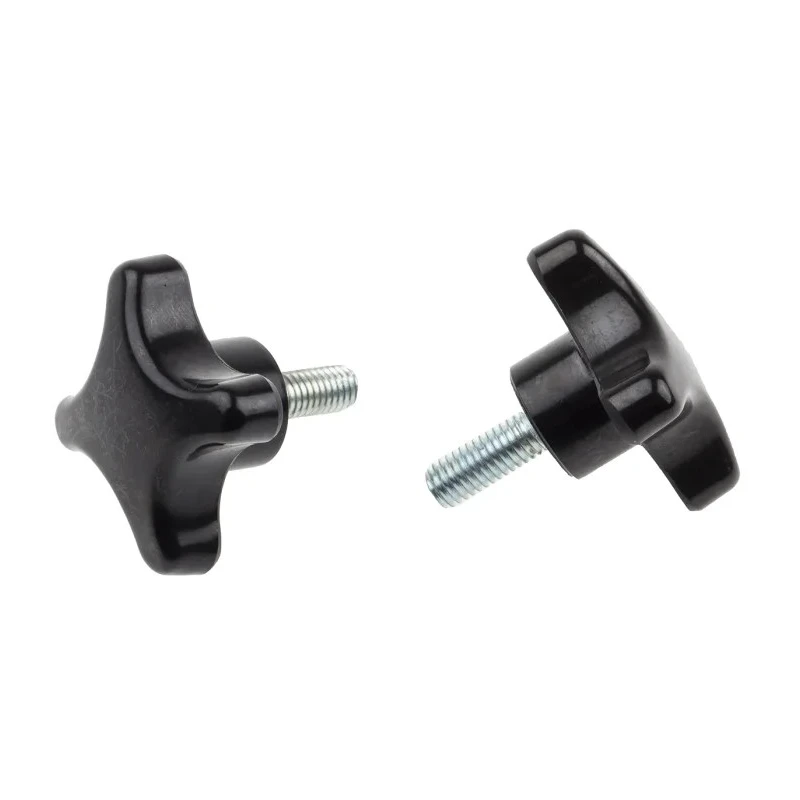 RS PRO Black 4-Arm Clamping Knob, M8 Threaded Stud, 50 mm Diameter, Alloy Insert 686-632