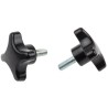 RS PRO Black 4-Arm Clamping Knob, M8 Threaded Stud, 50 mm Diameter, Alloy Insert 686-632