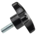 RS PRO Black 4-Arm Clamping Knob, M8 Threaded Stud, 50 mm Diameter, Alloy Insert 686-632