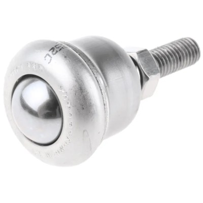 ALWAYSE Ball Transfer Unit with 19 mm Ball Diameter Stainless Steel Case and Ball Stud Mount M8 x 30mm 30021530