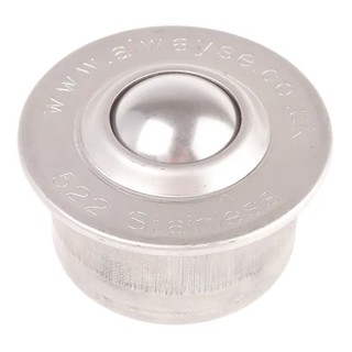 ALWAYSE Ball Transfer Unit with 22 mm Diameter Stainless Steel Circular Flange 45 mm Flange Diameter 522015