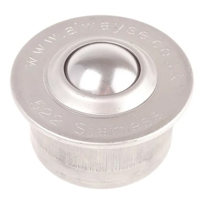 ALWAYSE Ball Transfer Unit with 22 mm Diameter Stainless Steel Circular Flange 45 mm Flange Diameter 522015