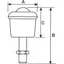 ALWAYSE Ball Transfer Unit with 19 mm Ball Diameter Stainless Steel Case and Ball Stud Mount M8 x 30mm 30021530