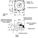 Fabreeka Pneumatic Anti-Vibration Mount with M12 Thread, 105 mm Diameter, 65 mm Height, Load 136kg, PLM3