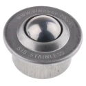 ALWAYSE Ball Transfer Unit Circular Flange Mount 15 mm Diameter Stainless Steel 35kg Load 515015