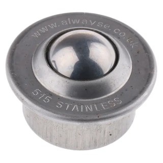 ALWAYSE Ball Transfer Unit Circular Flange Mount 15 mm Diameter Stainless Steel 35kg Load 515015