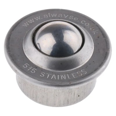 ALWAYSE Ball Transfer Unit Circular Flange Mount 15 mm Diameter Stainless Steel 35kg Load 515015