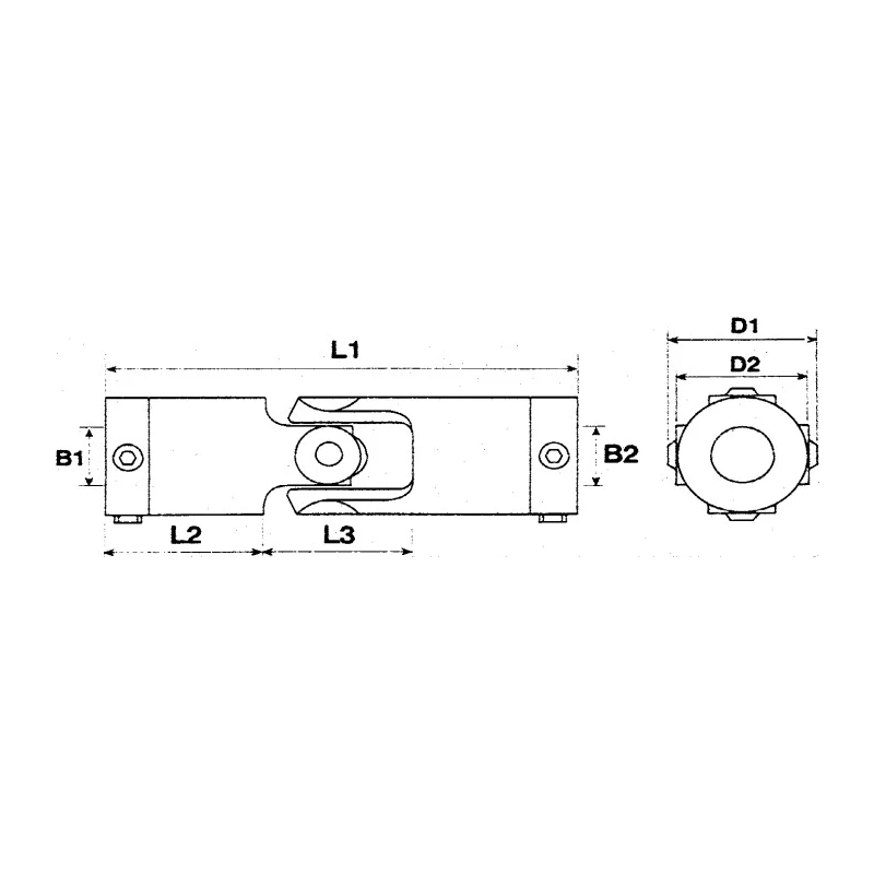 Huco Universal Joint Plain Bored Hub Brass 17.5mm Hub Diameter 67.6mm Length 1 Joint 103.16.3232