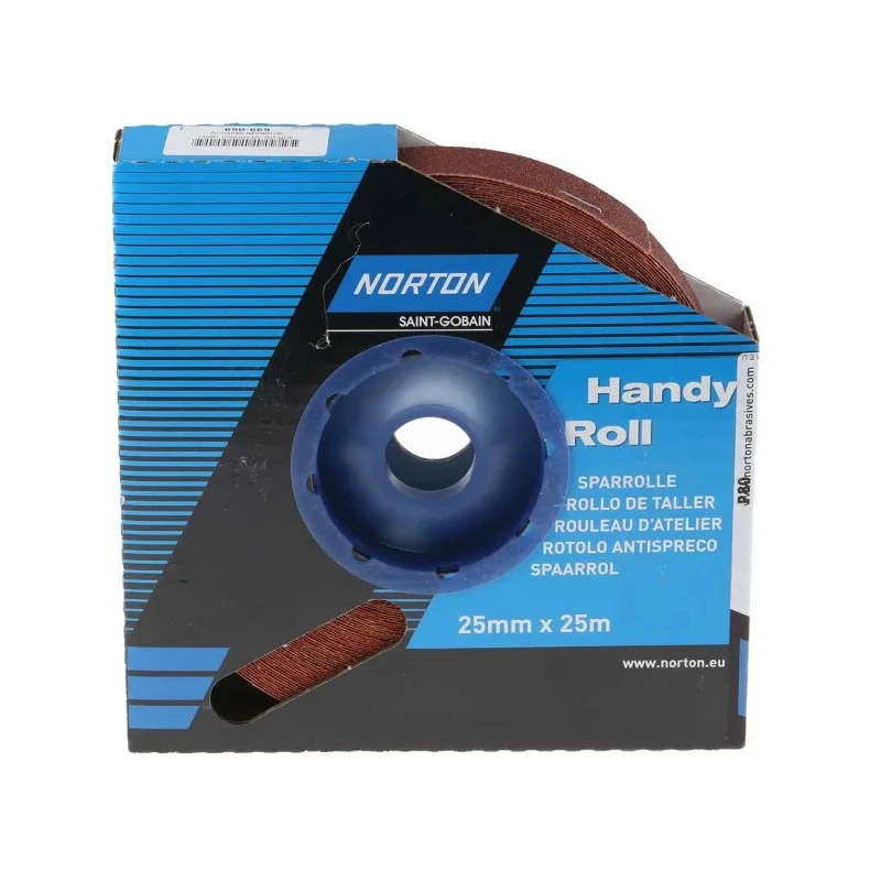 Norton Aluminium Oxide Abrasive Paper Roll 25 m Length 25 mm Width Medium Grade P80 Grit 63642531820