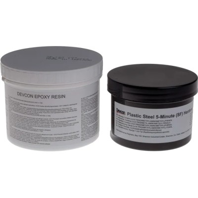 ITW Devcon DEVCON Plastic Steel 5 Minute Putty (SF) Resin Adhesive Epoxy Grey Putty, Mix Ratio 1.7:1, Machinable 691-173