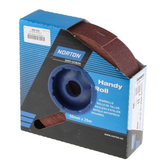 Norton Aluminium Oxide Abrasive Paper Cloth Roll 25m Length 50mm Width P80 Grit Medium Grade 63642531822