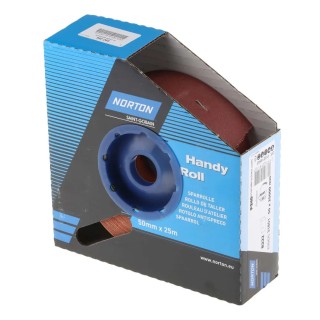 Norton Aluminium Oxide Abrasive Paper Roll 25m Length 50mm Width P240 Grit Very Fine Grade 63642531801