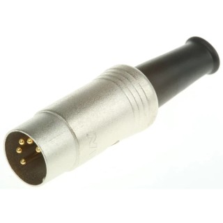 RS PRO 5 Pole Straight Standard DIN Plug 50V Screw Cable Male 251-4191