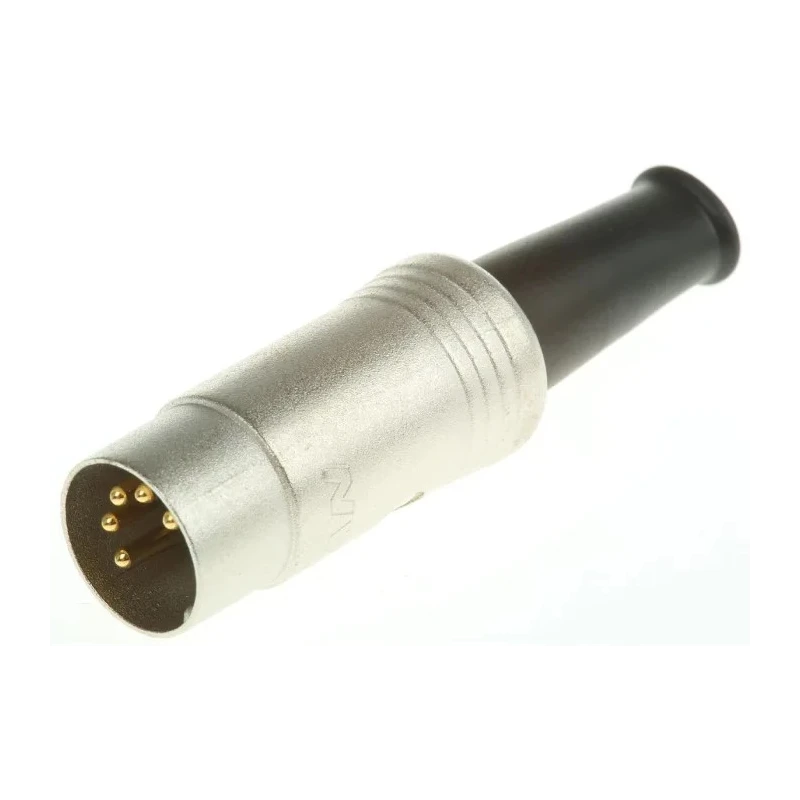 RS PRO 5 Pole Straight Standard DIN Plug 50V Screw Cable Male 251-4191