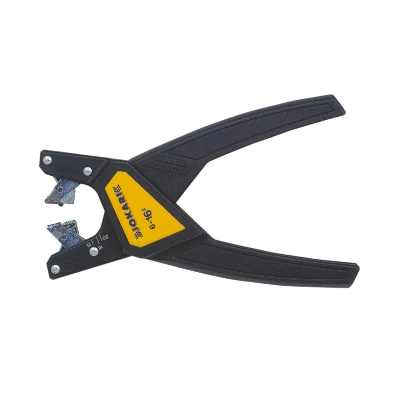 Jokari Wire Stripper, 6 to 16 mm² Stripping Range, Titanium Nitride Coated, Ergonomic Soft Grip 16mm Overall Length 20090