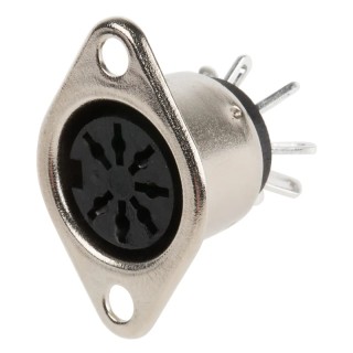 RS PRO 7 Pole Straight Standard DIN Socket, Female Connector, Panel Mount, Screw Termination, 2A, 50V 251-4258