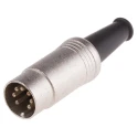 RS PRO 7 Pole Straight Standard DIN Plug 50V Screw Cable Male 251-4208