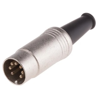 RS PRO 7 Pole Straight Standard DIN Plug 50V Screw Cable Male 251-4208