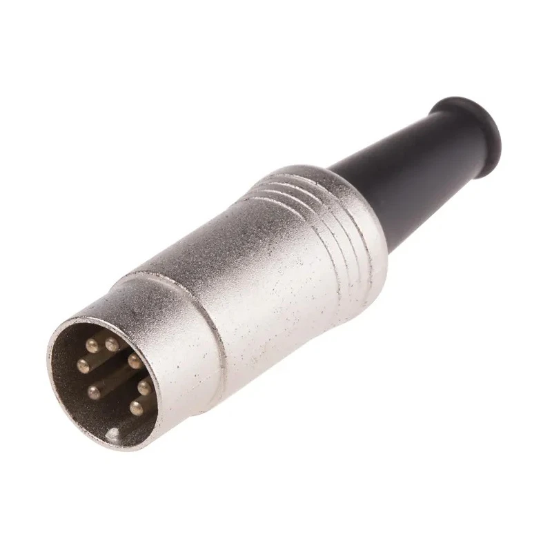RS PRO 7 Pole Straight Standard DIN Plug 50V Screw Cable Male 251-4208