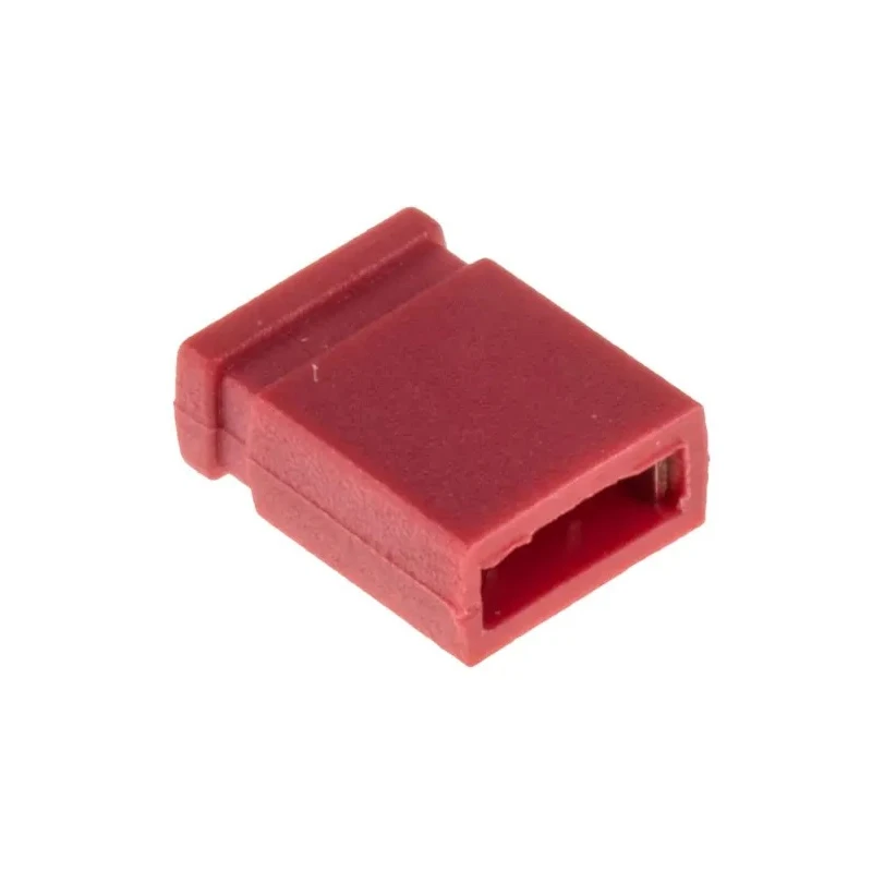 RS PRO Shorting Link Straight Female Red Closed Top 2 Way 1 Row 2.54 mm Pitch 251-8531