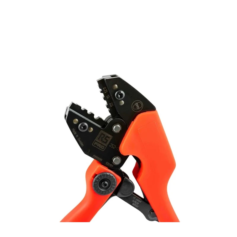 RS PRO Hand Crimp Tool for Tubular Cable Lugs, 204mm Length, Wire Size 0.75-2.5 mm², Model 252-7658