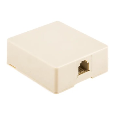 Decelect Surface-Mounted Wall Box with RJ11 Interface Type Screwed Ivory Color  RJ11