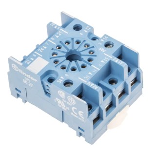 Finder 11 Way 250V AC DIN Rail Relay Socket with Screw Terminal, 10A Current for Use with 60.13 Series 90 90.27SMA