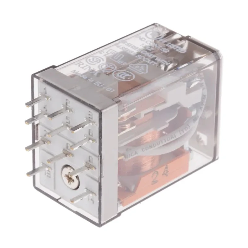 Finder Industrial PCB Power Relay, 24V ac Coil, 10A Switching Current, 3PDT Contact Configuration 55.13.8.024.0000