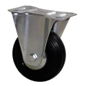 Guitel Hervieu Fixed Castor 65 kg Load Capacity 65 mm Rubber Wheel Bright Zinc Plated Pressed Steel Frame 5083067