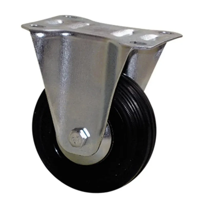 Guitel Hervieu Fixed Castor 65 kg Load Capacity 65 mm Rubber Wheel Bright Zinc Plated Pressed Steel Frame 5083067