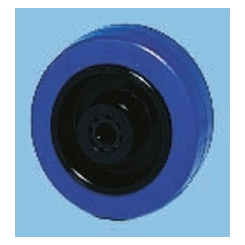 Guitel Hervieu Blue Rubber Trolley Wheel 200 kg Load Capacity 100mm Diameter 32mm Width 571-411-100R12PF