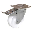 Guitel Hervieu Braked Swivel Castor, 125 kg Load Capacity, 125 mm Polyolefin Wheel, Pressed Steel Frame, Bright 21701015